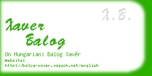 xaver balog business card